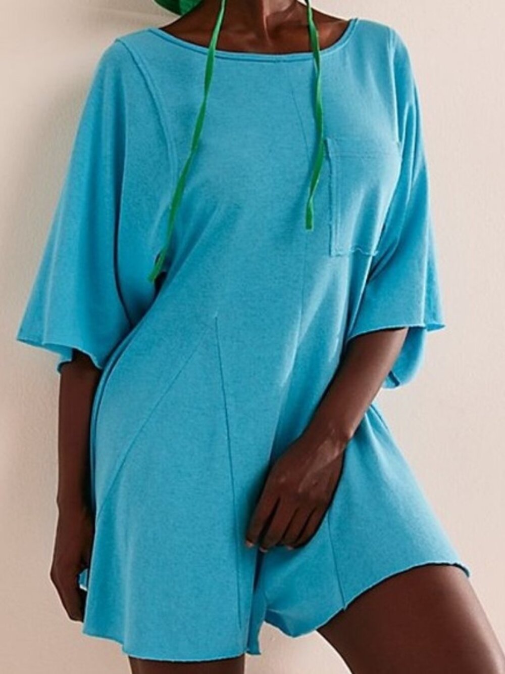 NWOT Free People Mona Romper Tropical Blue size- LARGE